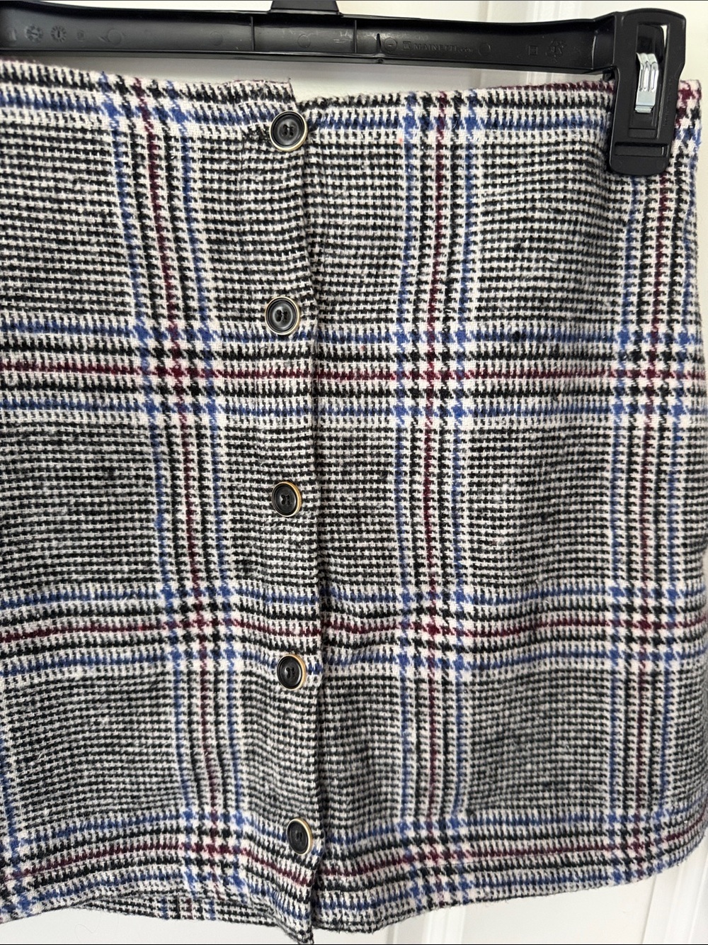 Ivy and Main Button-Front Plaid Mini Skirt - Picture 4 of 6